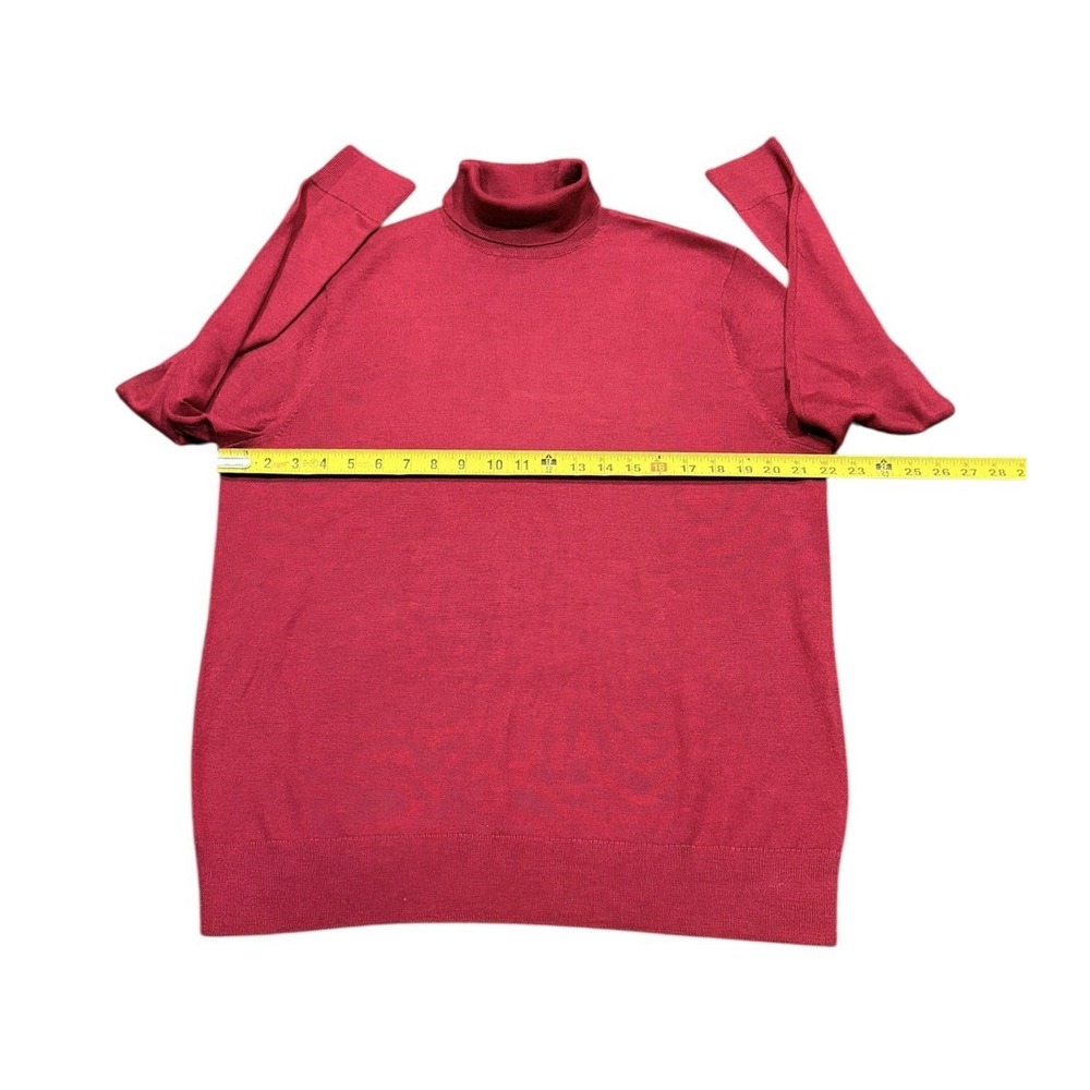 Banana Republic Sweater Mens L Dark Red Italian Merino Wool Baruffa Turtleneck - Picture 3 of 7